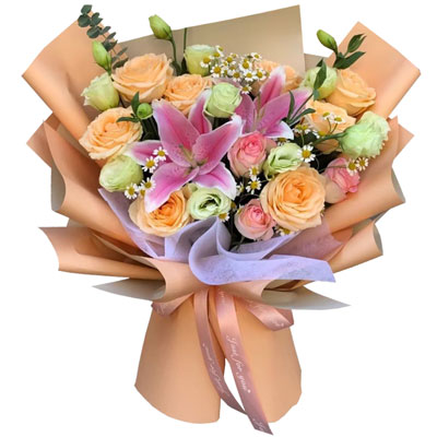 日照11朵玫瑰桔梗百合，陪你每个季节